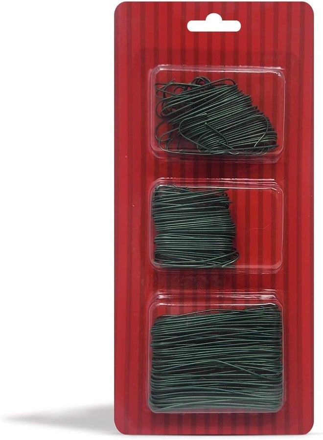 Bexter 300 Pack of Green Ornament Hooks Christmas Tree Decorating Hooks- Metal Wire Ornament Hooks for Christmas Tree Decoration Hanging (Green) (Happy Holidays!!) - Image 1